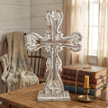 Decorative cross for memorial or sympathy gift with peaceful farmhouse style