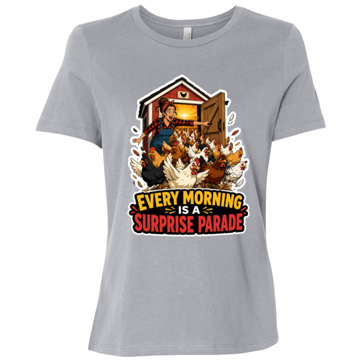 Cute chicken mom t-shirt with chickens and roosters