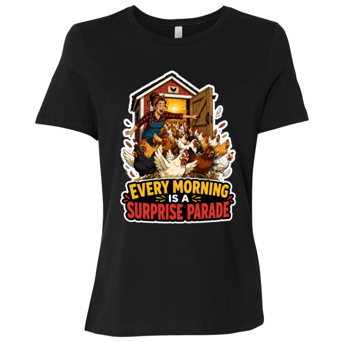 Farmhouse chicken graphic tee for backyard chicken keepers