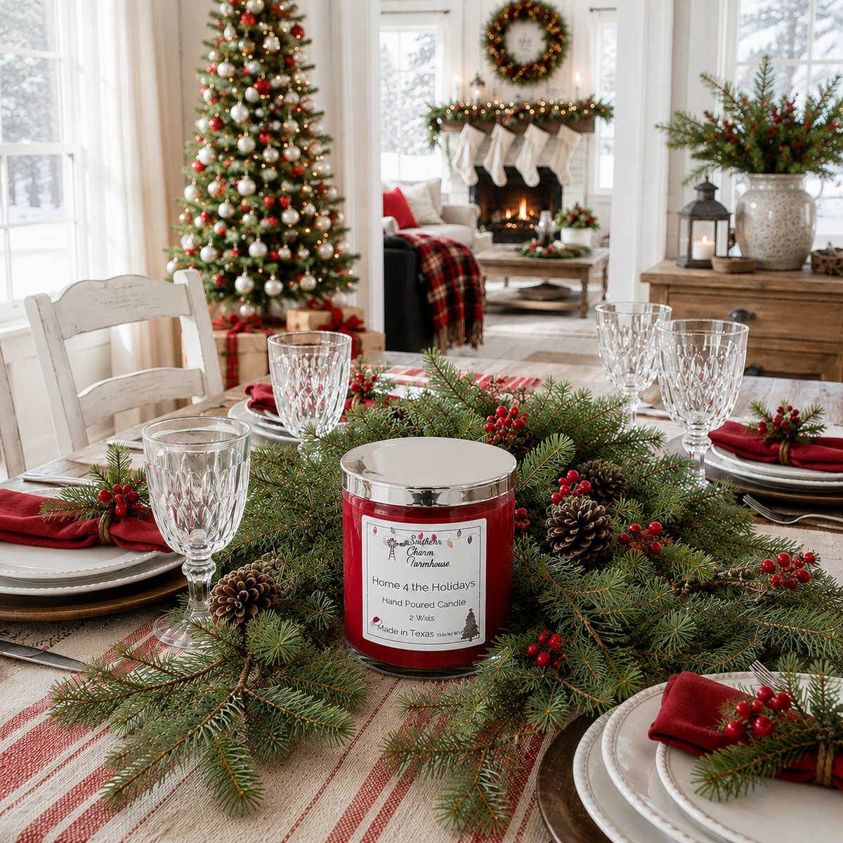 Home 4 the Holidays 2-Wick Candle | Cinnamon & Clove | Farmhouse World