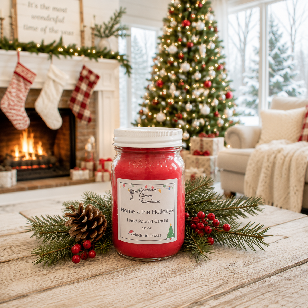 Home 4 the Holidays Candle & Wax Melt | Fir & Cinnamon | Farmhouse World
