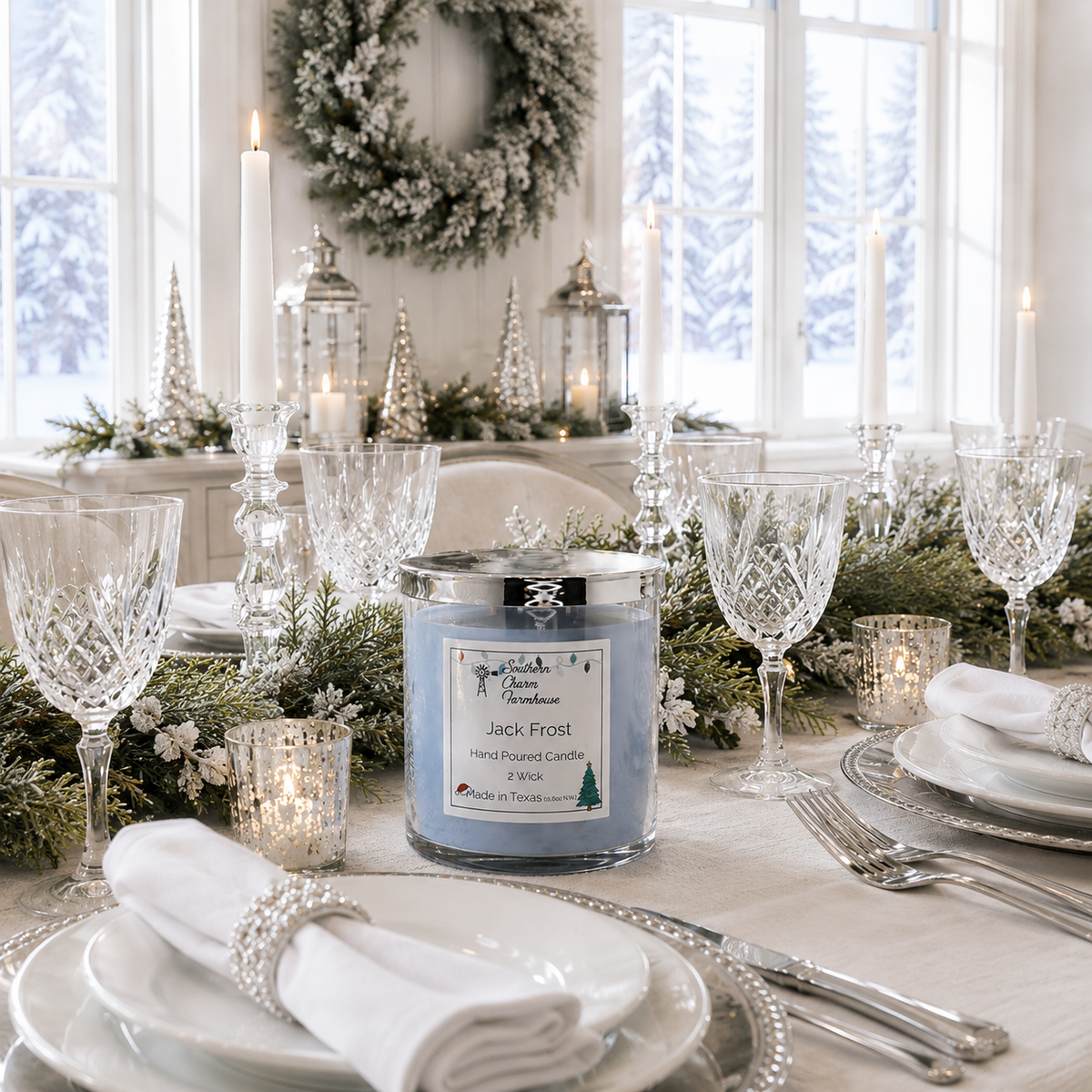 Jack Frost 2-Wick Candle | Mint, Eucalyptus & Vanilla | Farmhouse World