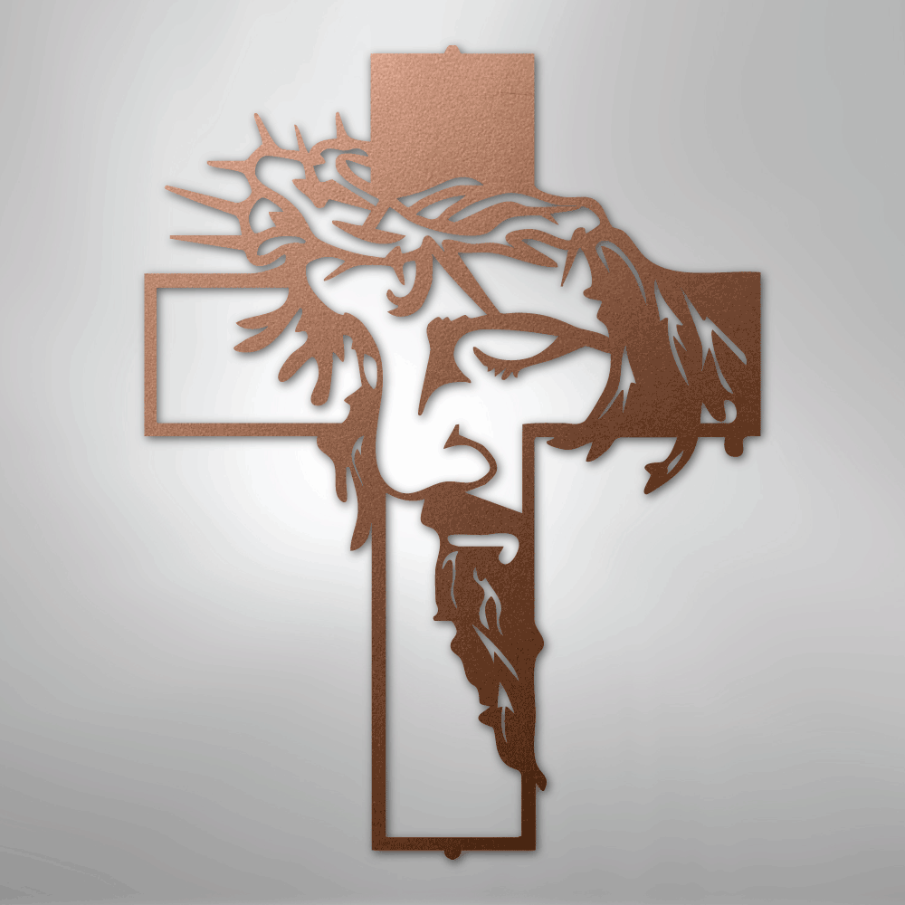 Jesus Cross Wall Art copper