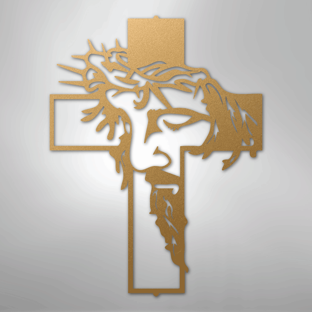 Jesus Cross Wall Art gold