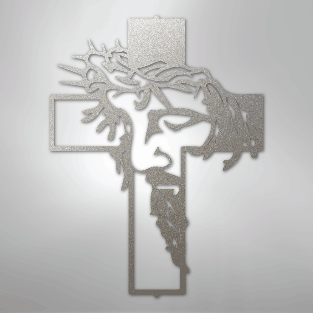 Jesus Cross Wall Art silver