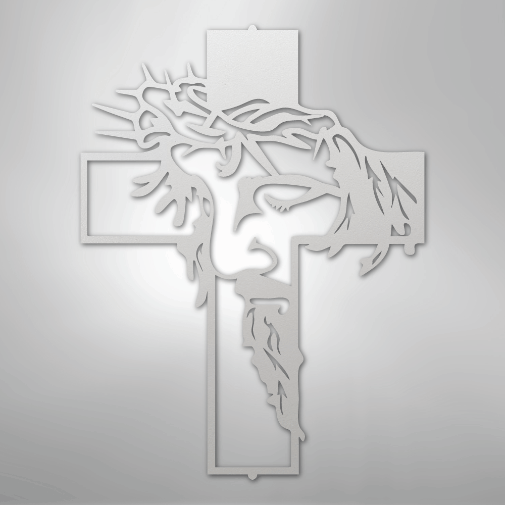 Jesus Cross Wall Art white