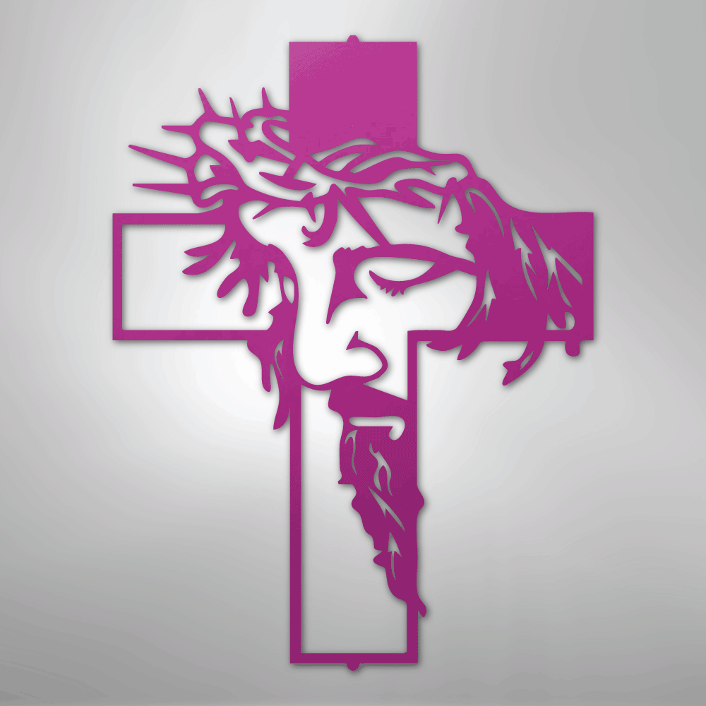 Jesus Cross Wall Art purple