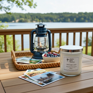 Lakeside Cabin 2-Wick Candle | Fresh Air & Amber | Farmhouse World