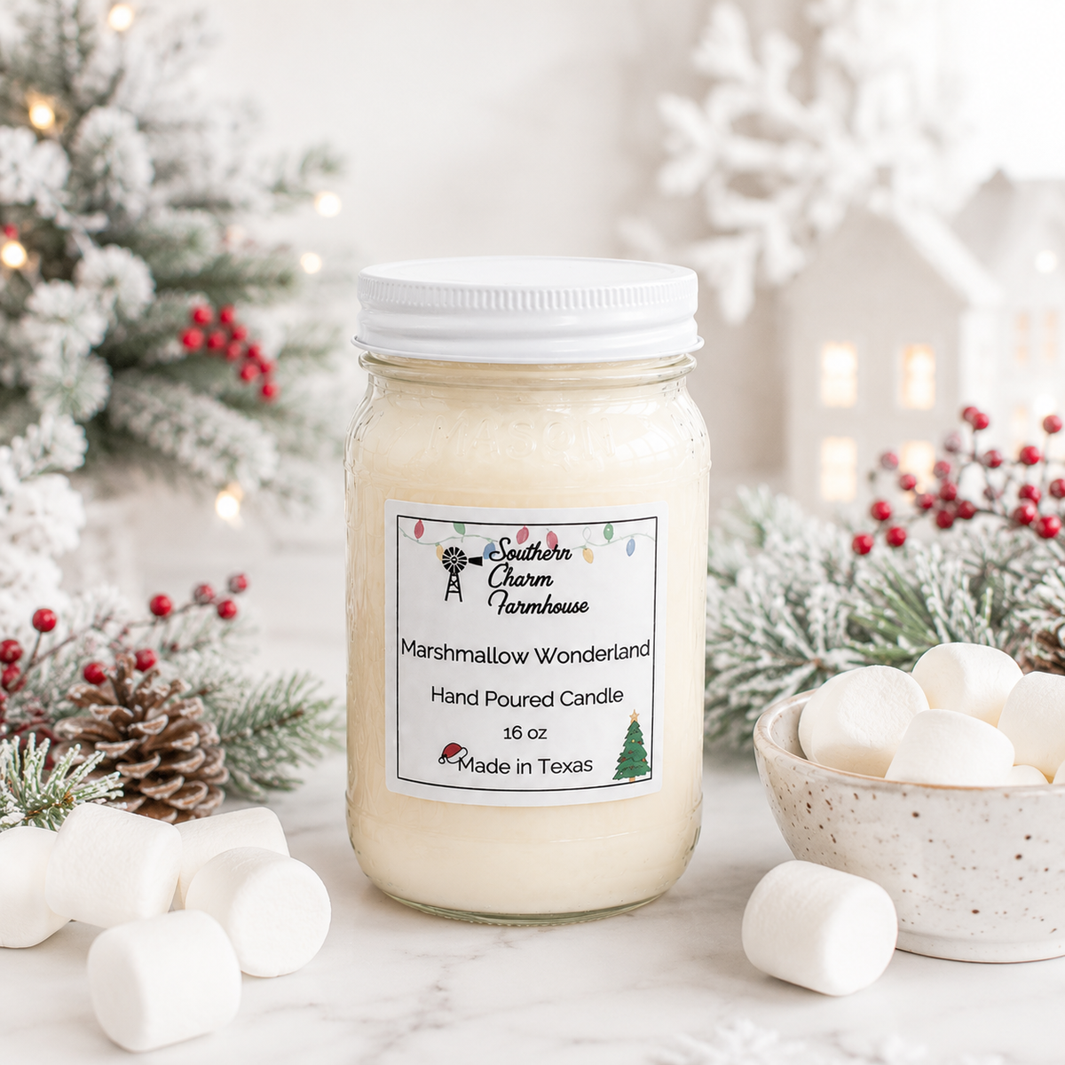 Marshmallow Wonderland Candle & Wax Melt | Vanilla | Farmhouse World