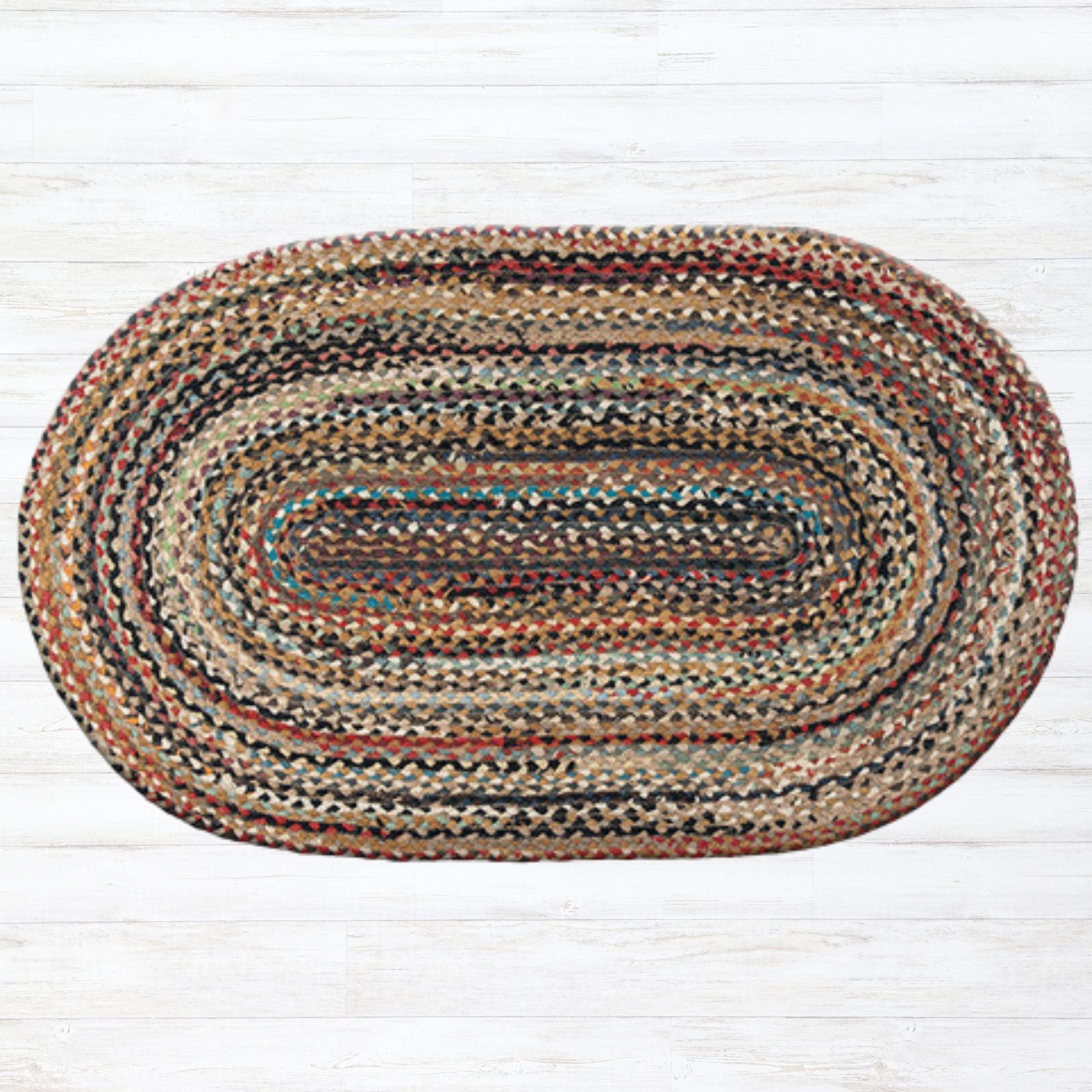Hand-braided natural jute oval area rug for farmhouse decor
