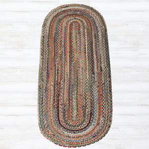 Traditional multi-color braided rug for entryway or kitchen