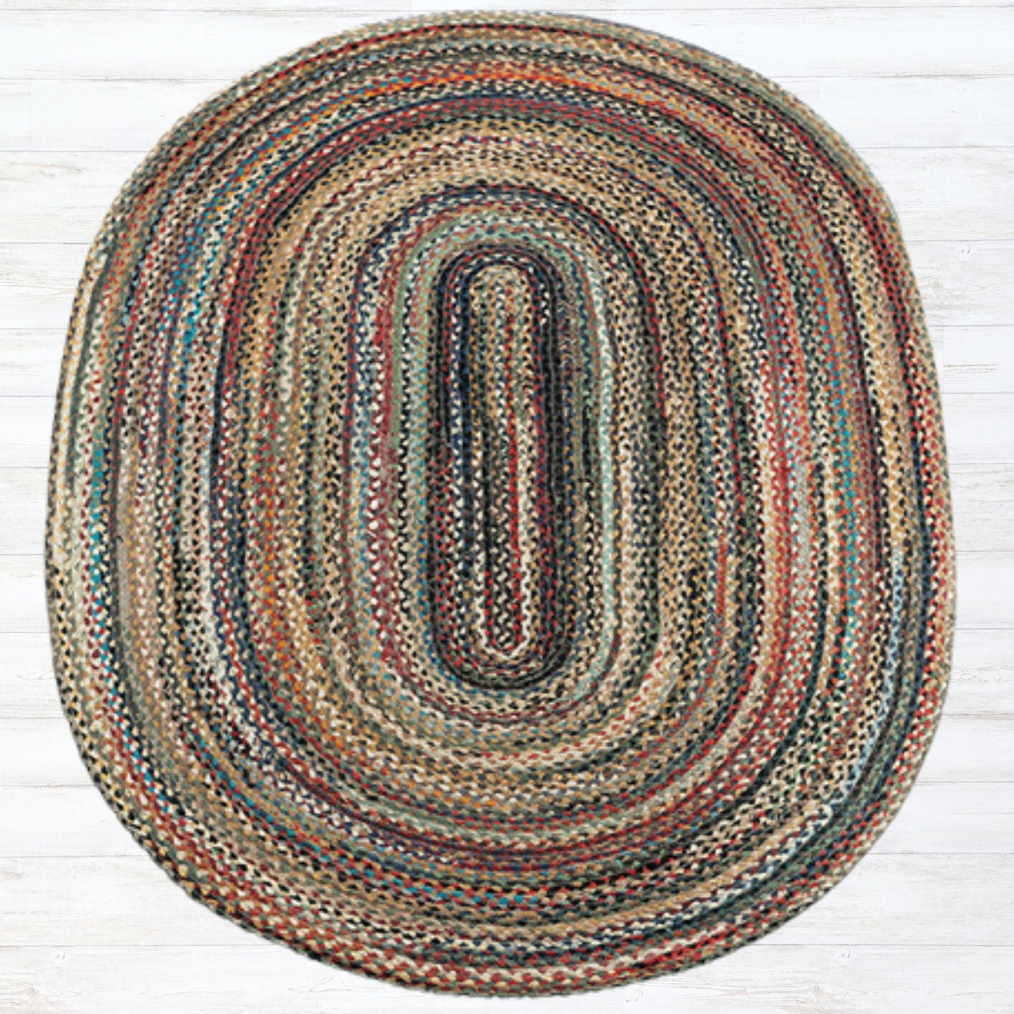 Multi-color natural fiber rug for country home decor