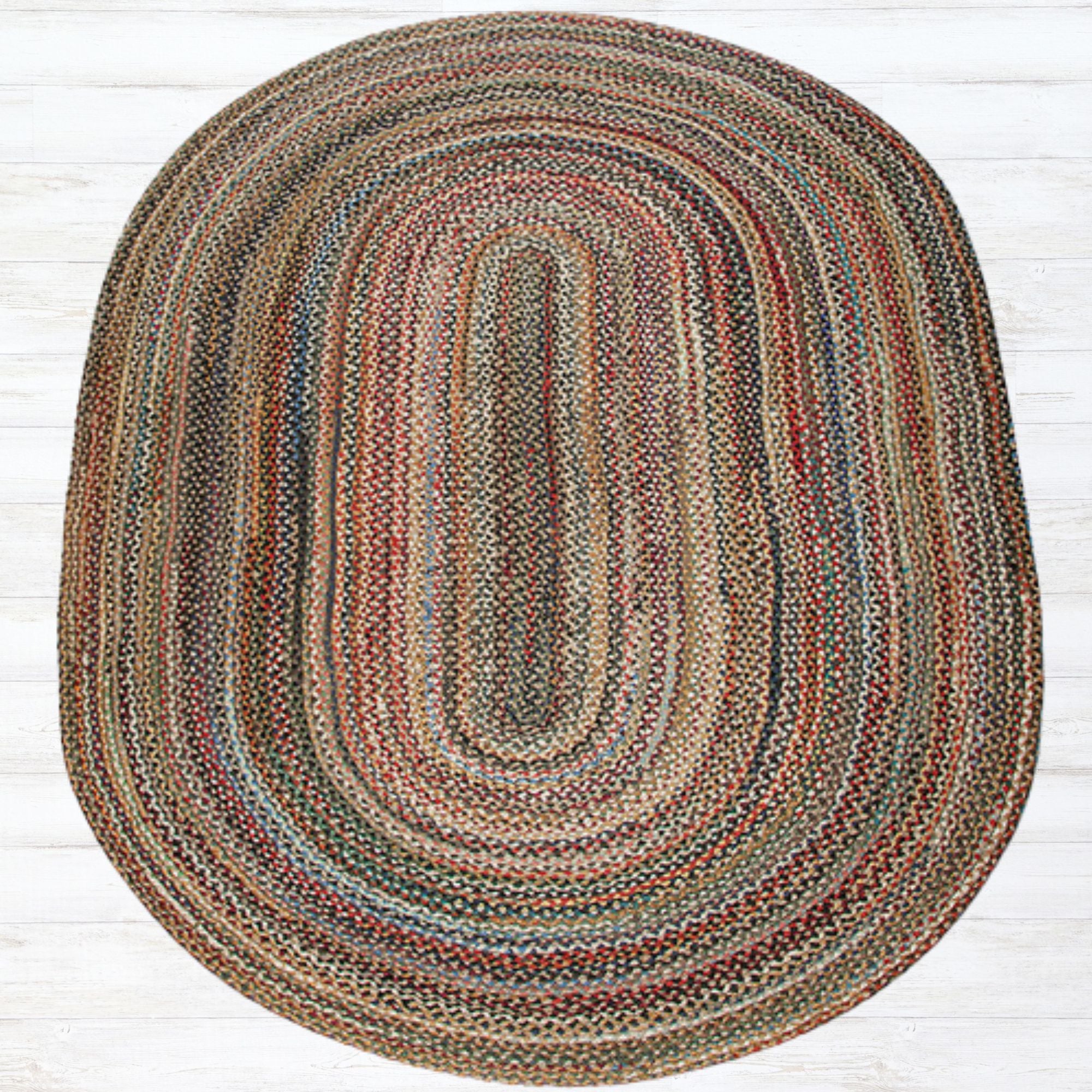 Rustic oval jute rug for bedroom or living room