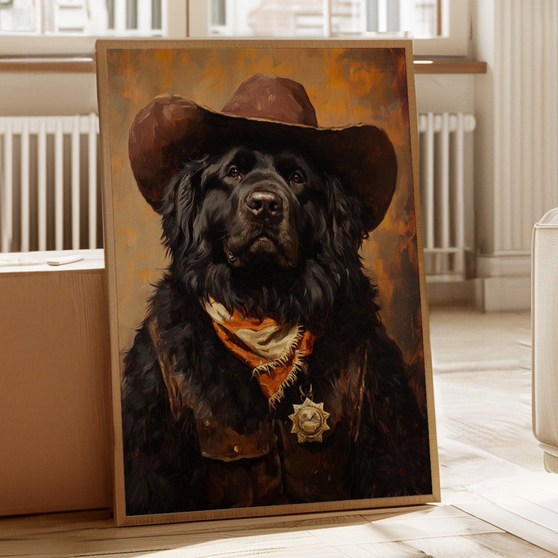 Newfoundland Western Marshal Dog | Western Wall Art | Farmhouse World