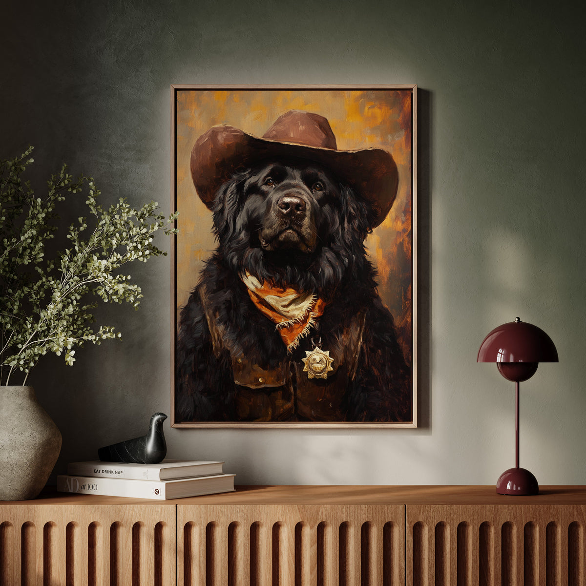 Newfoundland Western Marshal Dog | Western Wall Art | Farmhouse World