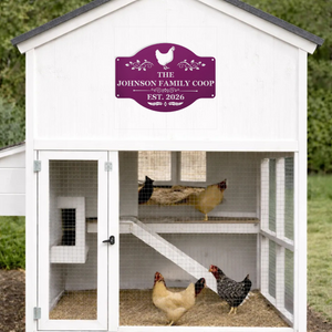 Chicken coop wall decor sign personalized for a custom hen house look