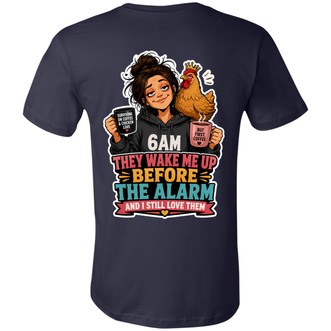 Navy Chicken keeper shirt with custom name