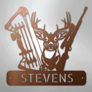 Personalized Deer Hunter Sign Gift Copper
