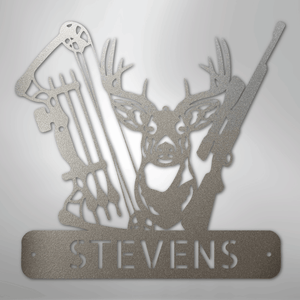 Personalized Deer Hunter Sign Gift Silver