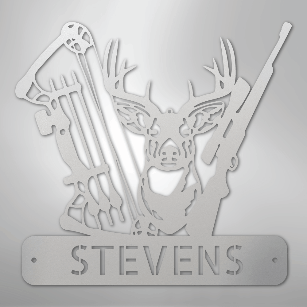 Personalized Deer Hunter Sign Gift White