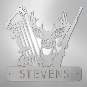 Personalized Deer Hunter Sign Gift White