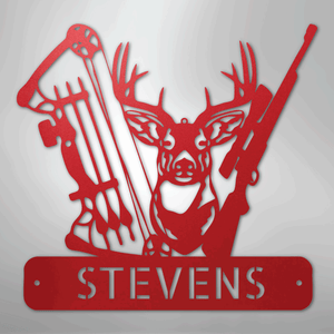 Personalized Deer Hunter Sign Gift Red
