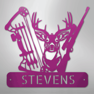 Personalized Deer Hunter Sign Gift Purple