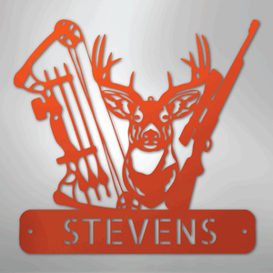 Personalized Deer Hunter Sign Gift Orange