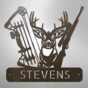 Personalized Deer Hunter Sign Gift Brown