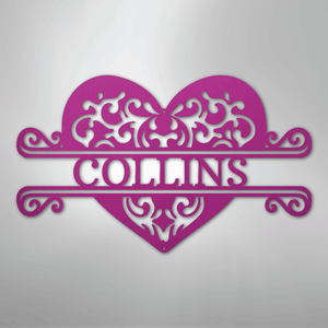 Purple Rustic heart metal wall decor for home
