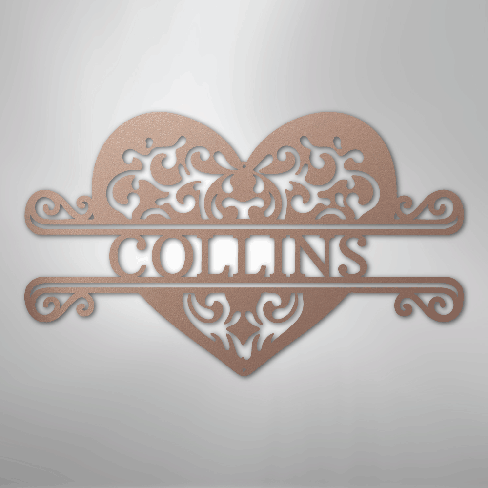 Personalized heart sign wedding or anniversary gift rose color