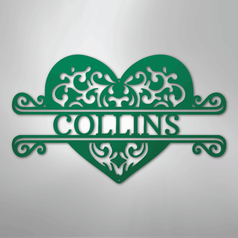 Personalized heart sign wedding or anniversary gift green color