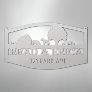 Personalized Farm Scene Sign White