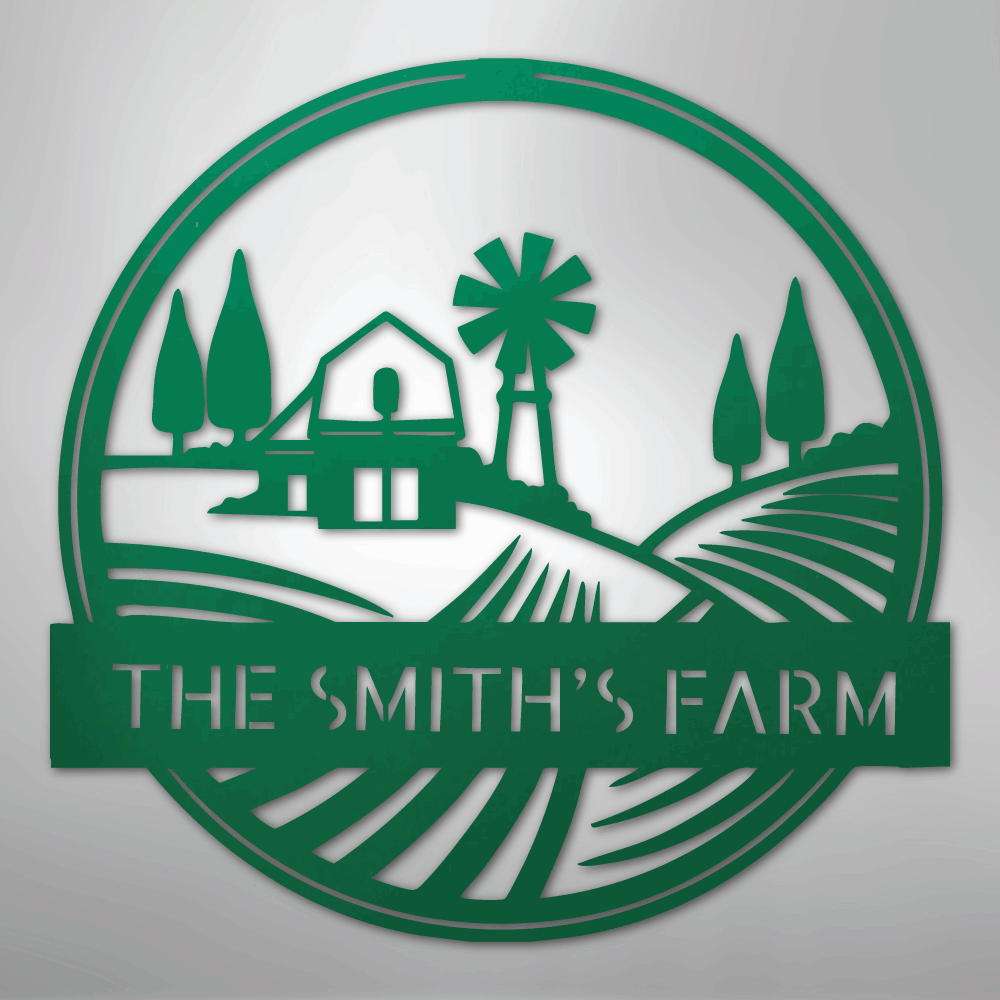 Custom Farm Sign Green