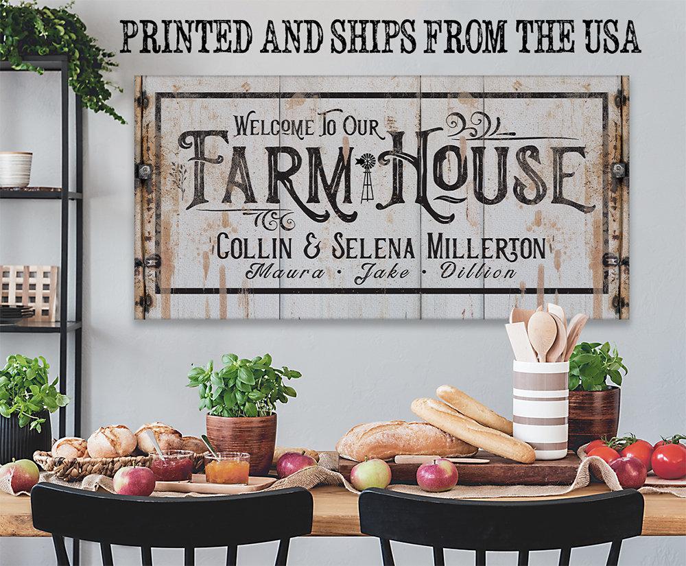 Personalized Farmhouse Wall Art | Custom Canvas & Print | Farmhouse World
