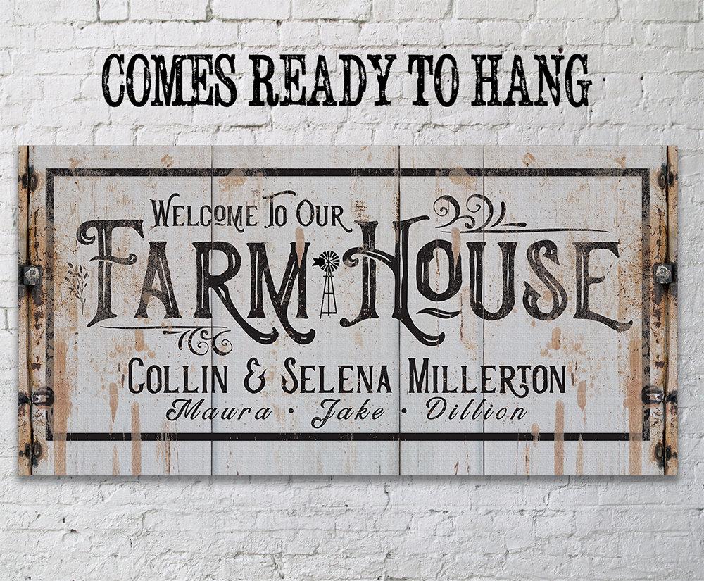 Personalized Farmhouse Wall Art | Custom Canvas & Print | Farmhouse World