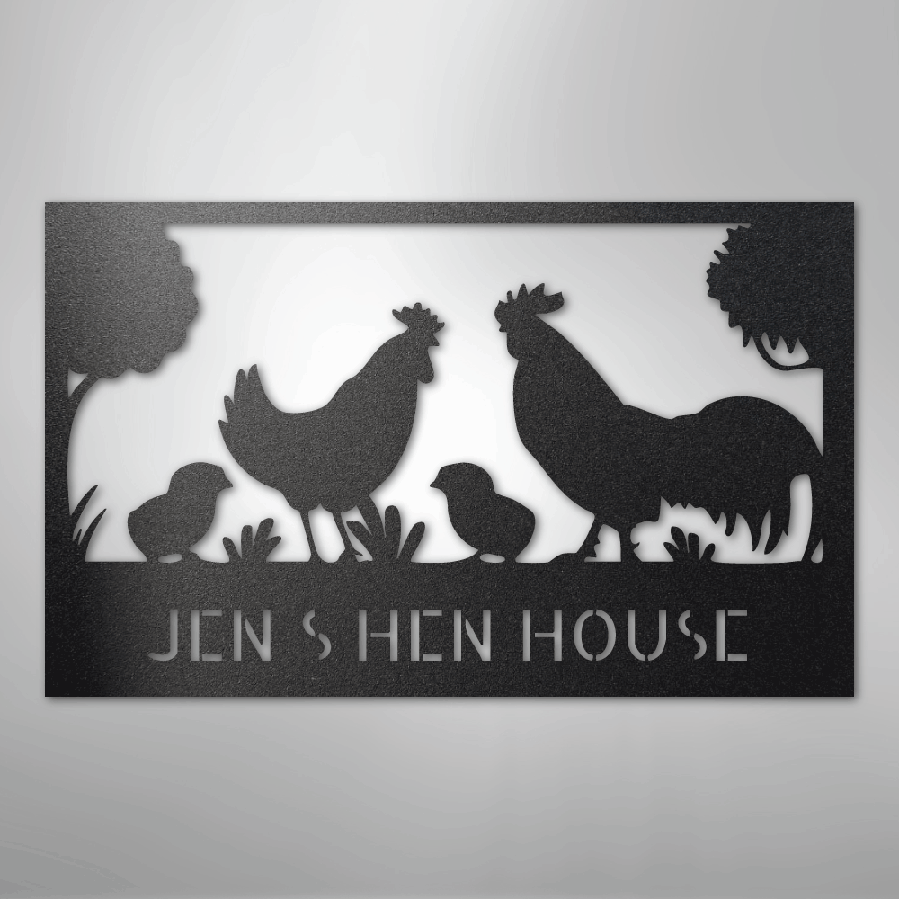 Personalized Hen House Sign black