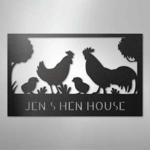 Personalized Hen House Sign black