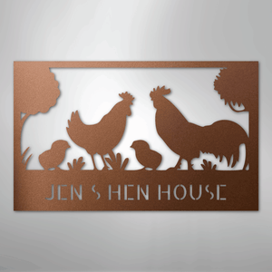 Personalized Hen House Sign copper