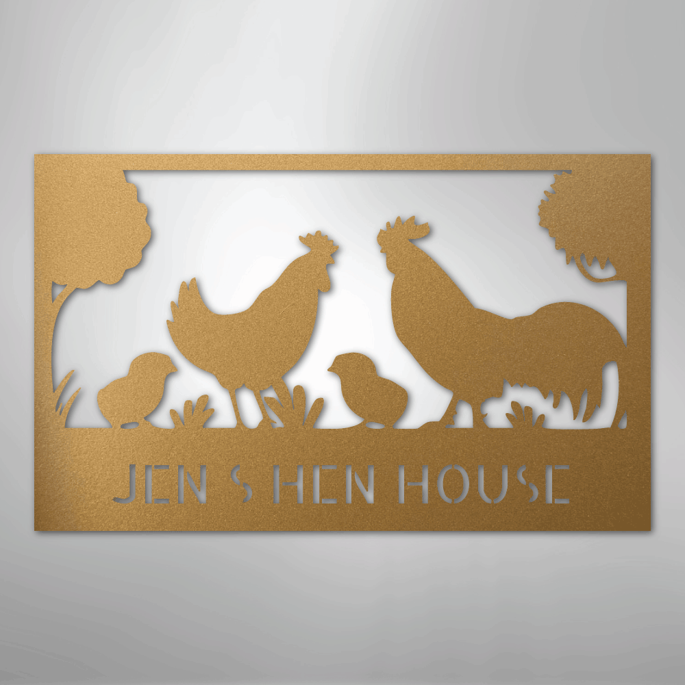 Personalized Hen House Sign gold