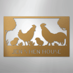 Personalized Hen House Sign gold