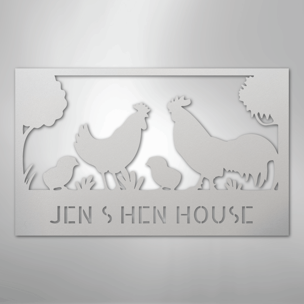 Personalized Hen House Sign white