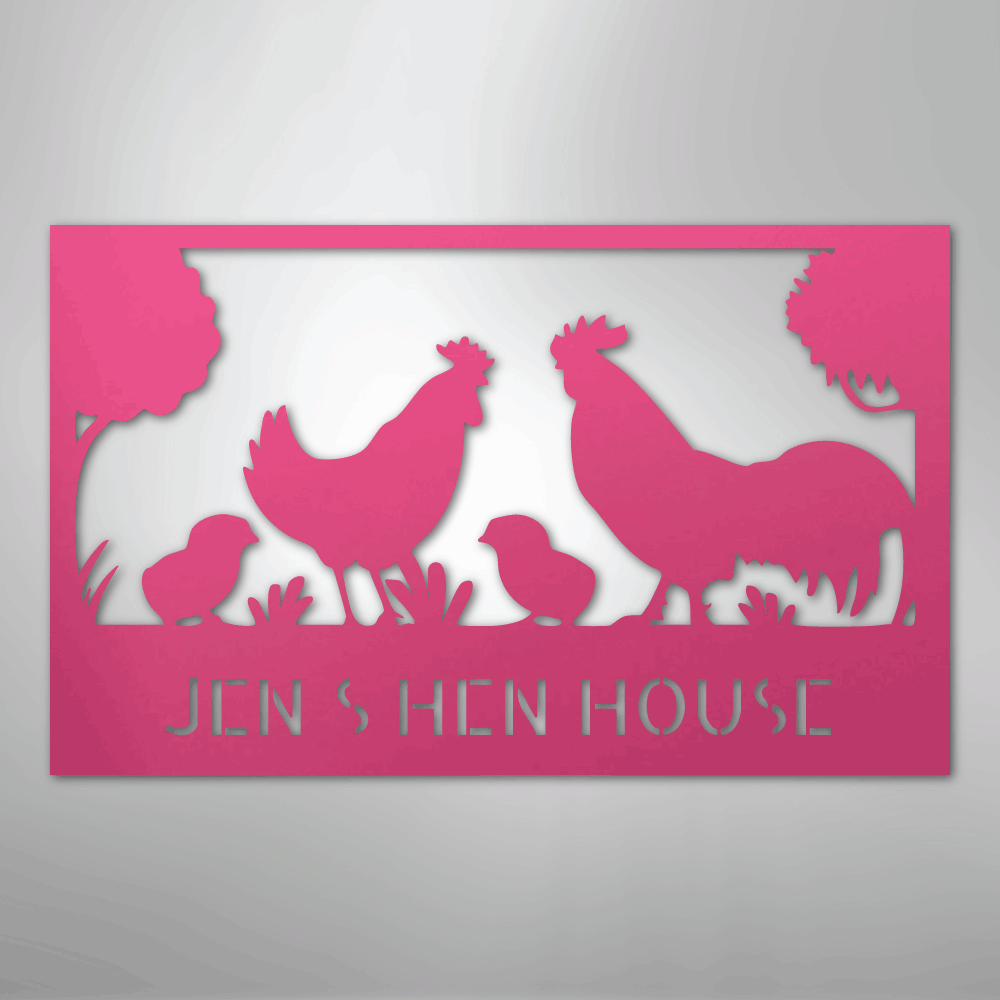 Personalized Hen House Sign pink
