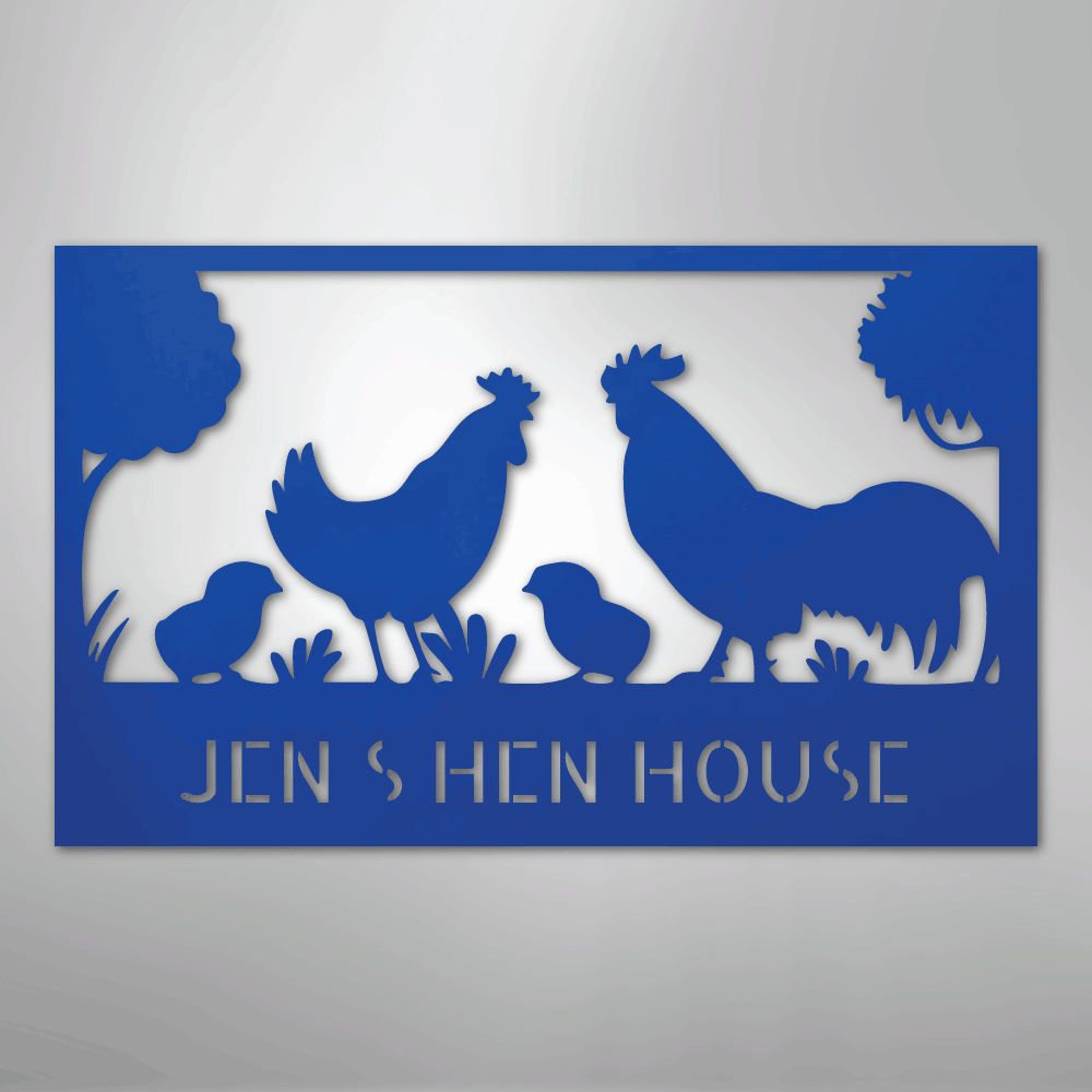 Personalized Hen House Sign blue