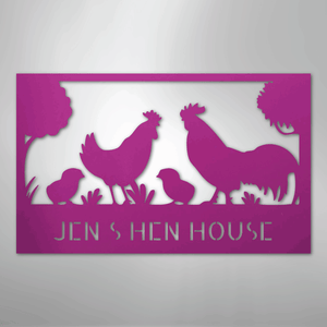 Personalized Hen House Sign purple