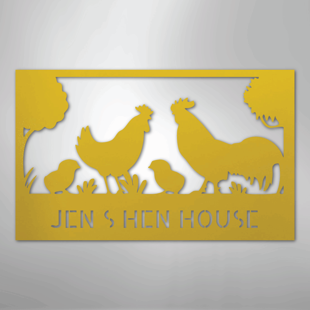 Personalized Hen House Sign yellow