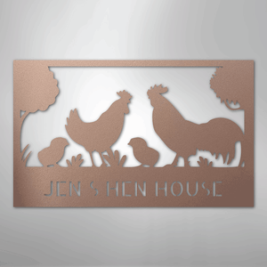 Personalized Hen House Sign rose