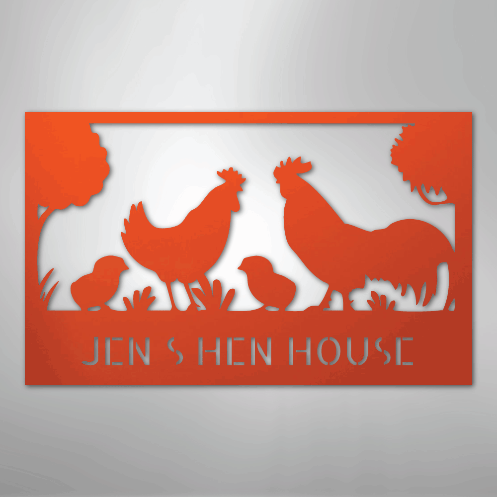 Personalized Hen House Sign orange