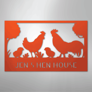 Personalized Hen House Sign orange