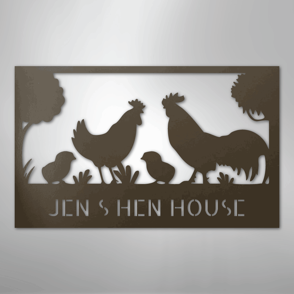 Personalized Hen House Sign brown